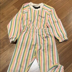 MINI RODINI PASTEL STRIPE SWEATSHIRT + pants set